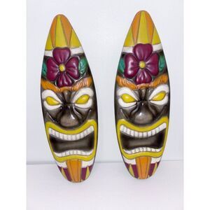Metal Tiki Signs Set of 2 Outdoor Decor Polynesian Theme